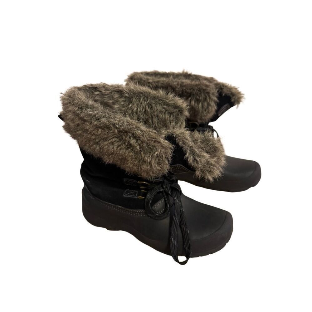 Khombu The Slope Lined Faux Fur Lace Up Winter Leather Upper Boots 9